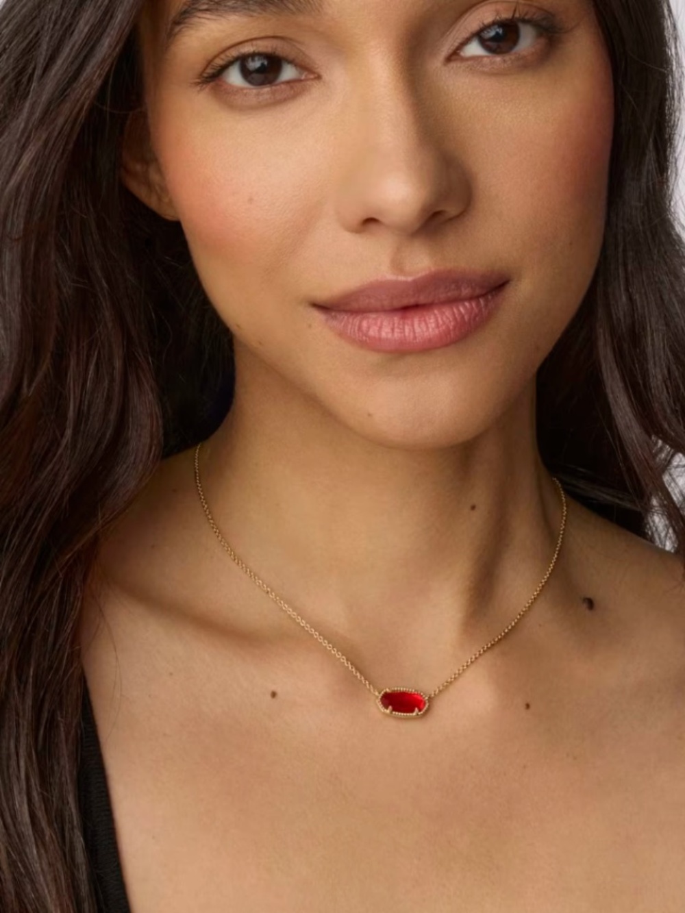 Kendra Scott Elisa Gold Pendant Necklace in Red Illusion - Picture 2 of 7